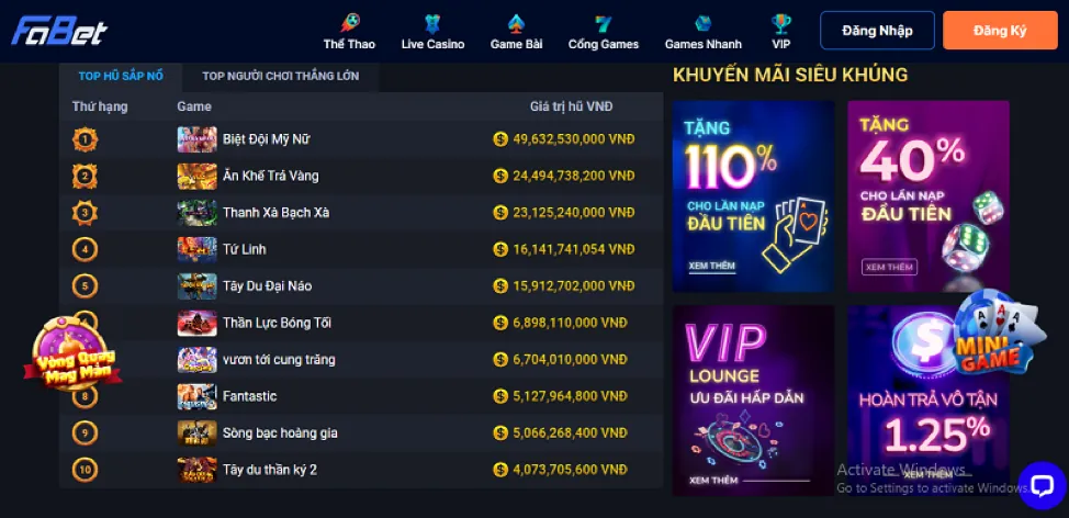 Khuyến mãi slot game độc quyền